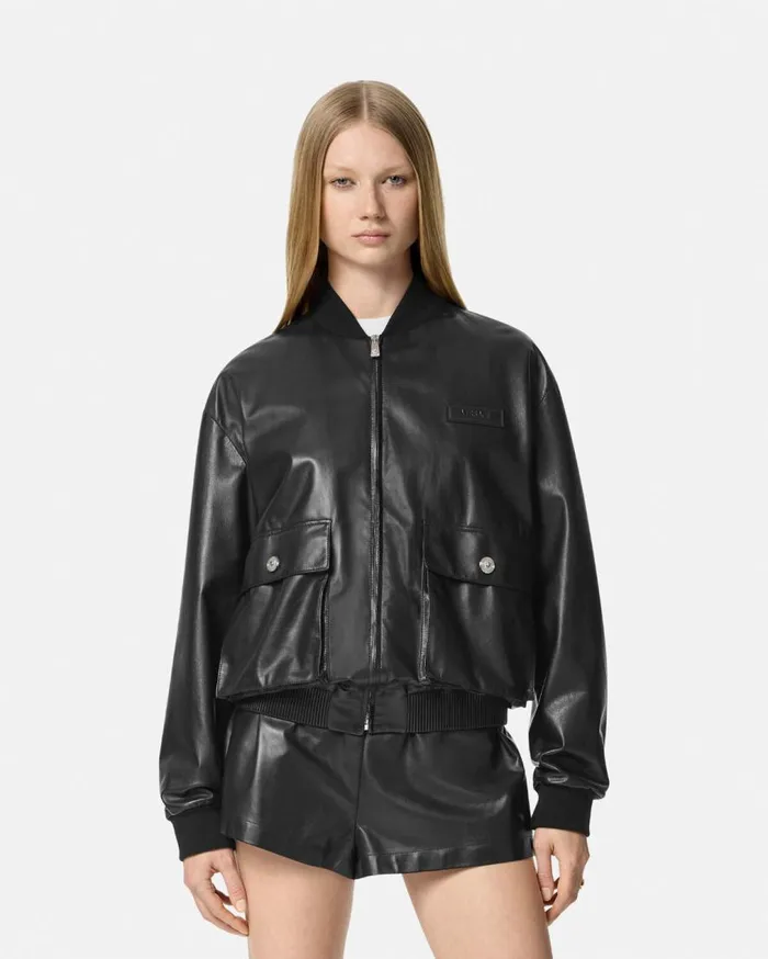 Versace Outerwear and Coats Leather Blouson Jacket Black 8211 Women Versace Outerwear and Coats Leather Blouson Jacket Black 8211 Women