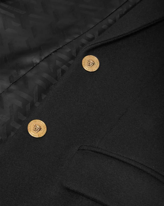 Versace Outerwear and Coats Straight SingleBreasted Coat Black 8211 Women Versace Outerwear and Coats Straight SingleBreasted Coat Black 8211 Women