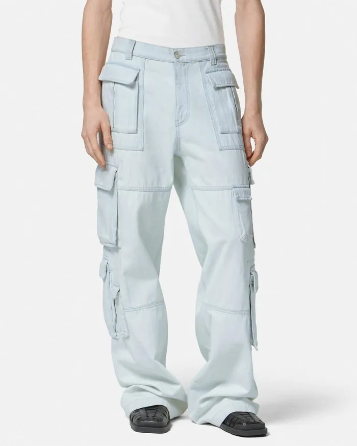 Versace Pants and Shorts Cargo Jeans Light Blue 8211 Men Versace Pants and Shorts Cargo Jeans Light Blue 8211 Men