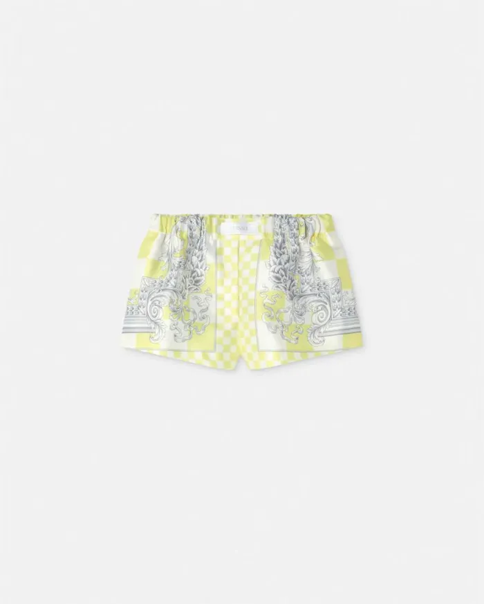 Versace Pants and Shorts Medusa Contrasto Duchesse Boxer Shorts Yellowprint 8211 Women
