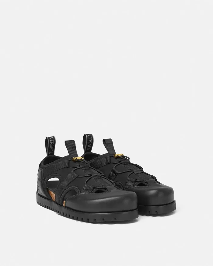 Versace Sandals and Slides Medusa Track Sandals Blackgold 8211 Men Versace Sandals and Slides Medusa Track Sandals Blackgold 8211 Men