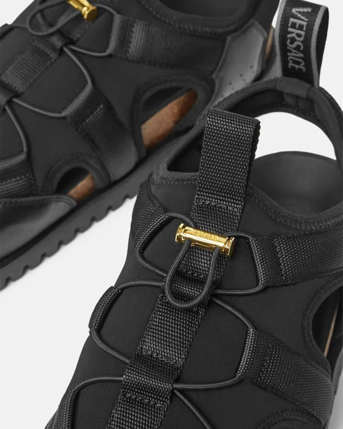 Versace Sandals and Slides Medusa Track Sandals Blackgold 8211 Men Versace Sandals and Slides Medusa Track Sandals Blackgold 8211 Men