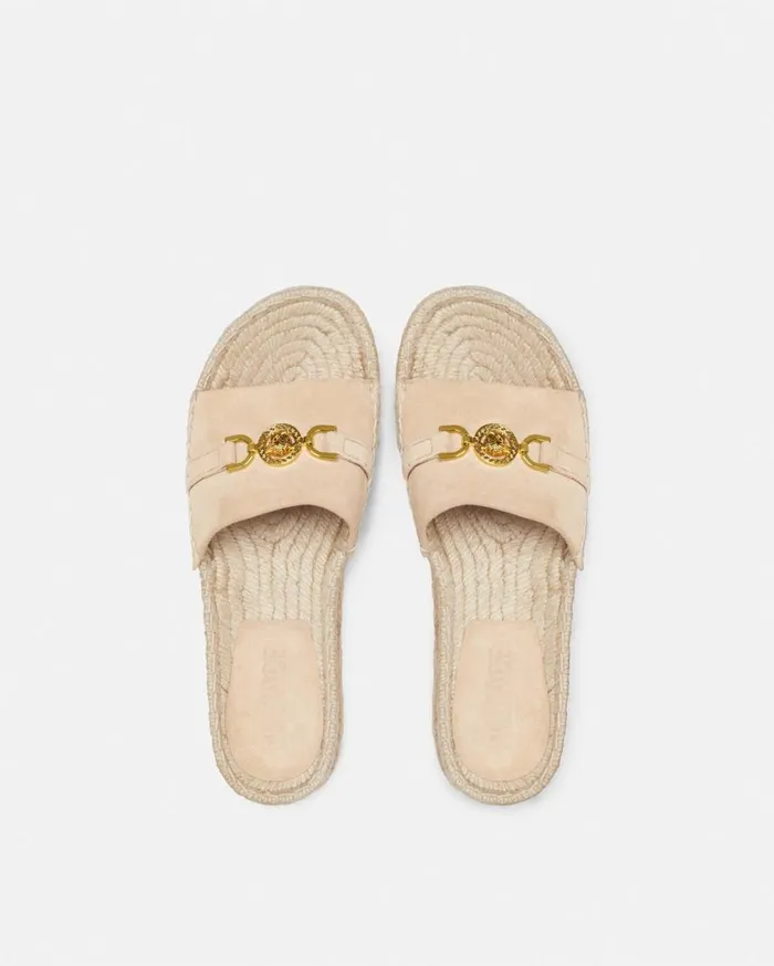 Versace Sandals Medusa 03995 Suede Espadrilles 12034 Beige 8211 Women Versace Sandals Medusa 03995 Suede Espadrilles 12034 Beige 8211 Women