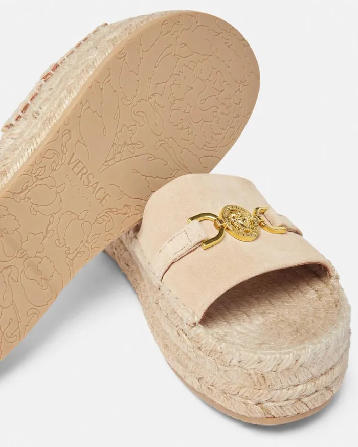 Versace Sandals Medusa 03995 Suede Espadrilles 12034 Beige 8211 Women Versace Sandals Medusa 03995 Suede Espadrilles 12034 Beige 8211 Women