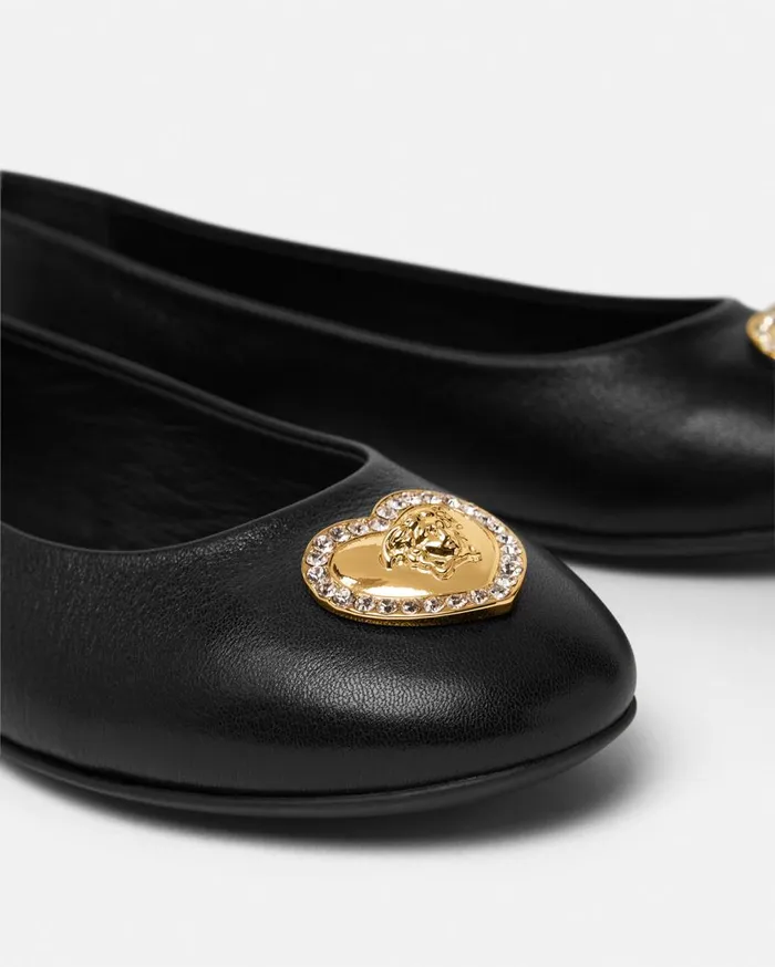 Versace Shoes Crystal Heart Medusa Kids Ballerinas Blackgold 8211 Children Versace Shoes Crystal Heart Medusa Kids Ballerinas Blackgold 8211 Children