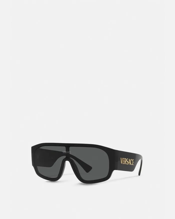Versace Sunglasses Logo Aviator Sunglasses Black 8211 WomenMen