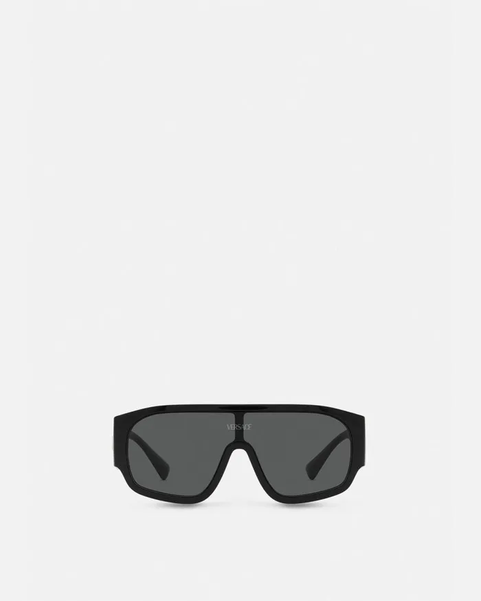 Versace Sunglasses Logo Aviator Sunglasses Black 8211 WomenMen Versace Sunglasses Logo Aviator Sunglasses Black 8211 WomenMen