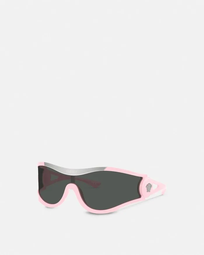 Versace Sunglasses Medusa Medallion Shield Sunglasses Pink 8211 WomenMen