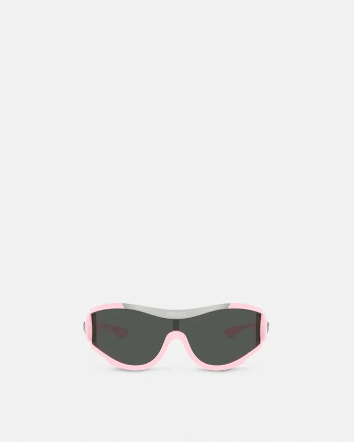 Versace Sunglasses Medusa Medallion Shield Sunglasses Pink 8211 WomenMen