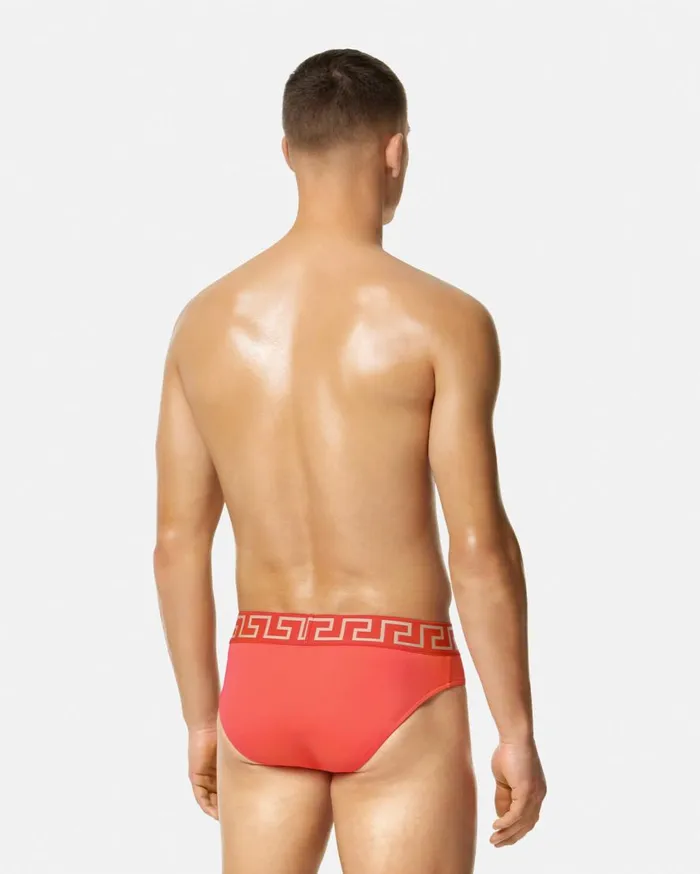 Versace Swimwear Greca Border Swim Briefs Red 8211 Men Versace Swimwear Greca Border Swim Briefs Red 8211 Men