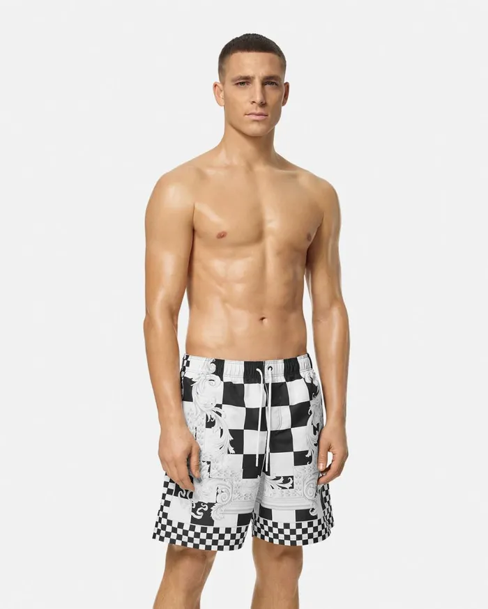 Versace Swimwear Medusa Contrasto Boardshorts Blackprint 8211 Men Versace Swimwear Medusa Contrasto Boardshorts Blackprint 8211 Men