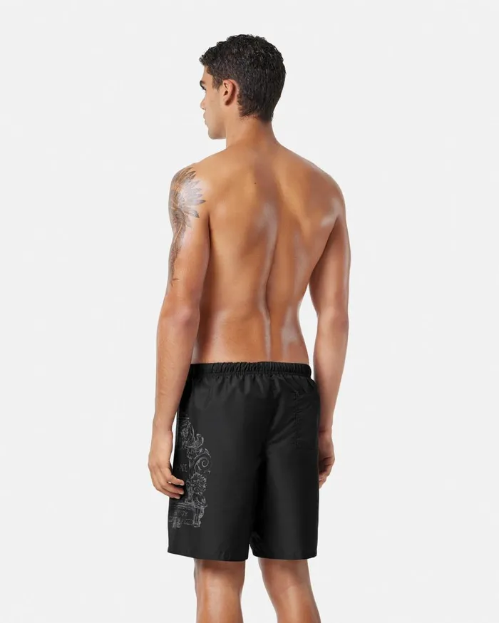 Versace Swimwear Versace Cartouche Boardshorts Black 8211 Men Versace Swimwear Versace Cartouche Boardshorts Black 8211 Men