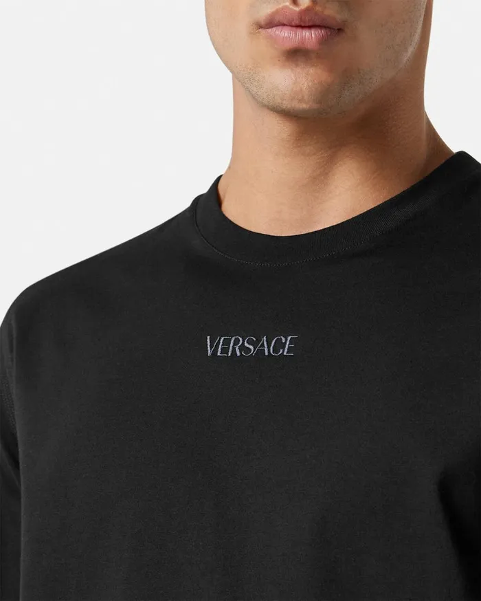 Versace TShirts and Polos Barocco Panelled TShirt Black 8211 Men Versace TShirts and Polos Barocco Panelled TShirt Black 8211 Men