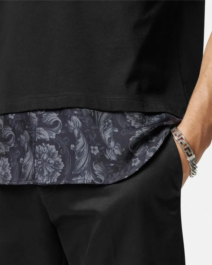 Versace TShirts and Polos Barocco Panelled TShirt Black 8211 Men Versace TShirts and Polos Barocco Panelled TShirt Black 8211 Men