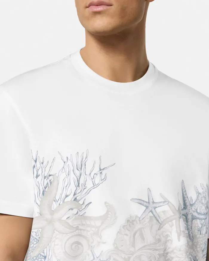 Versace TShirts and Polos Barocco Sea Graphic TShirt Whiteprint 8211 Men Versace TShirts and Polos Barocco Sea Graphic TShirt Whiteprint 8211 Men