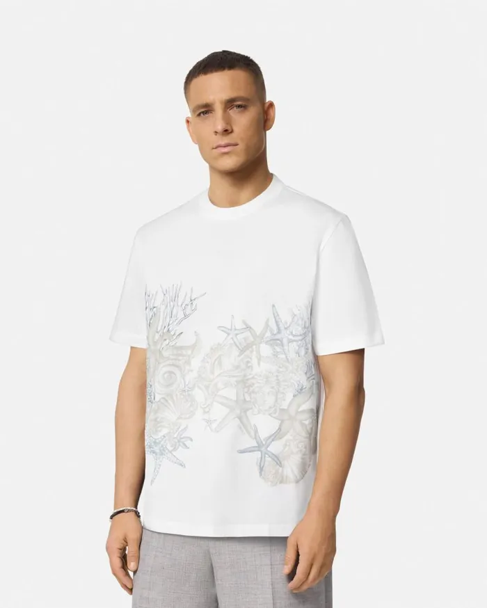Versace TShirts and Polos Barocco Sea Graphic TShirt Whiteprint 8211 Men Versace TShirts and Polos Barocco Sea Graphic TShirt Whiteprint 8211 Men
