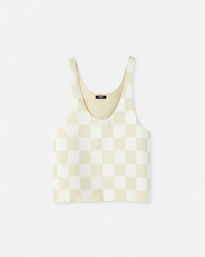 Versace TShirts and Polos Contrasto Duchesse Tank Top Beige 8211 Men