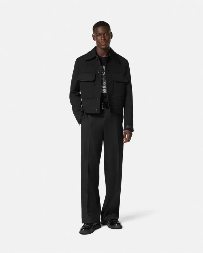 Versace TShirts and Polos Embroidered Medusa Sliced TShirt Black 8211 Men Versace TShirts and Polos Embroidered Medusa Sliced TShirt Black 8211 Men