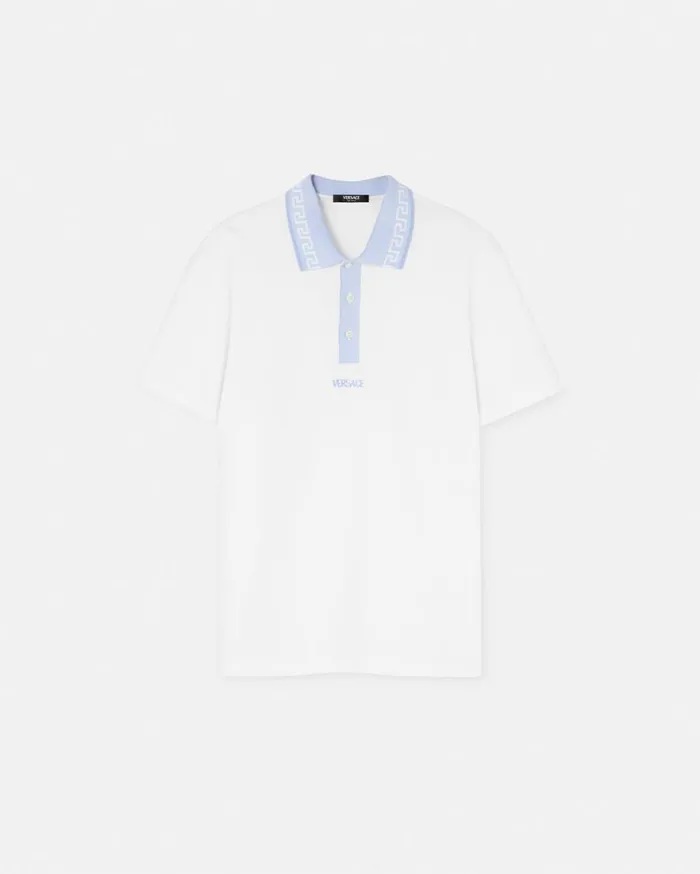 Versace TShirts and Polos Greca Collar Polo Shirt White 8211 Men