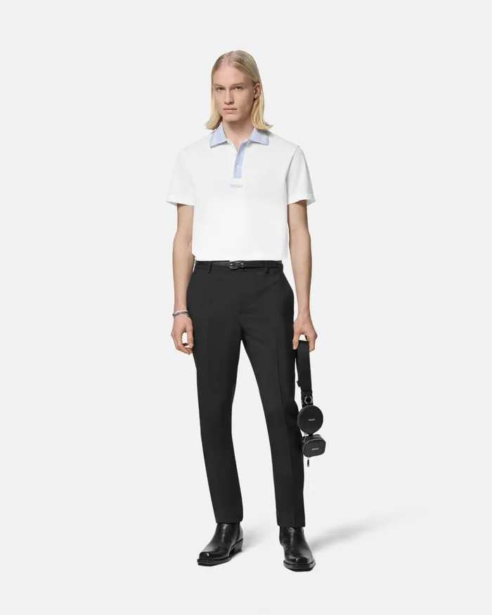 Versace TShirts and Polos Greca Collar Polo Shirt White 8211 Men Versace TShirts and Polos Greca Collar Polo Shirt White 8211 Men