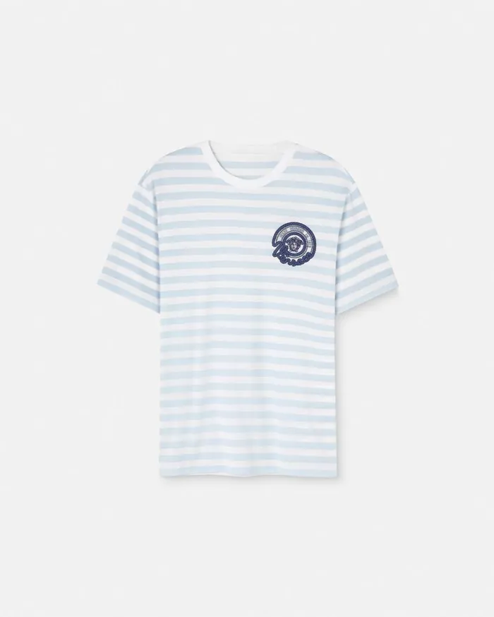 Versace TShirts and Polos Nautical Stripe TShirt Light Blue 8211 Men