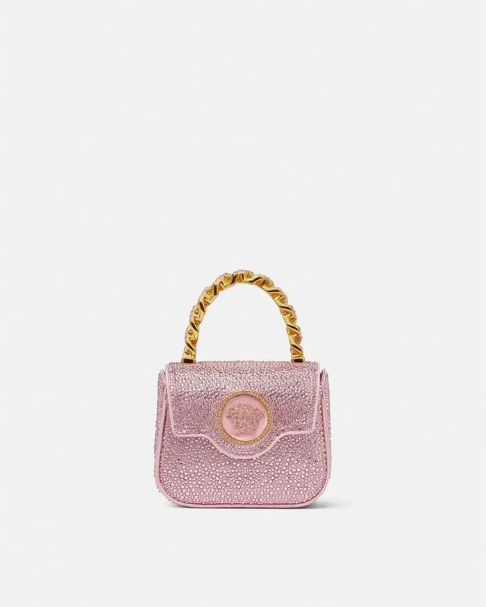 Versace Top Handle Crystal La Medusa Mini Bag Pink 8211 Women