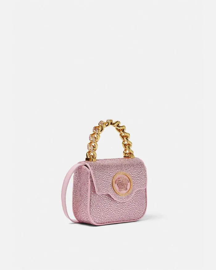Versace Top Handle Crystal La Medusa Mini Bag Pink 8211 Women Versace Top Handle Crystal La Medusa Mini Bag Pink 8211 Women