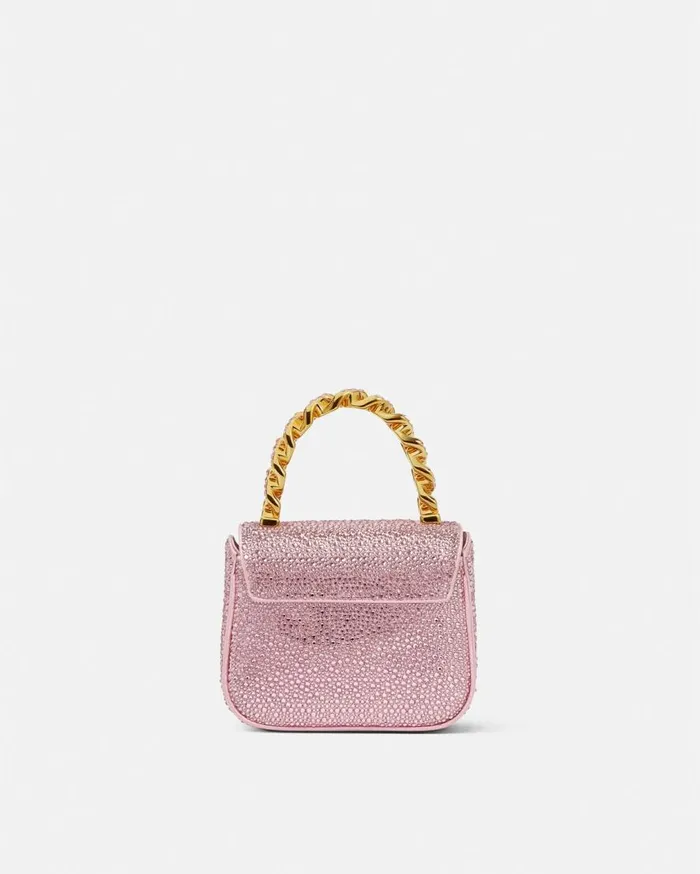Versace Top Handle Crystal La Medusa Mini Bag Pink 8211 Women Versace Top Handle Crystal La Medusa Mini Bag Pink 8211 Women