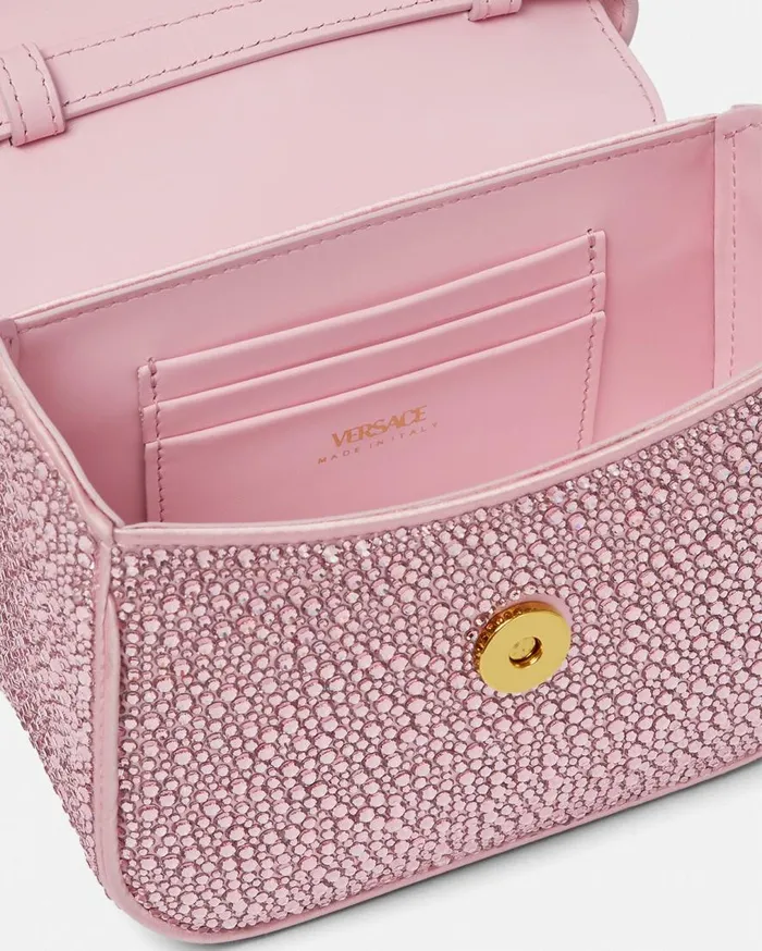Versace Top Handle Crystal La Medusa Mini Bag Pink 8211 Women Versace Top Handle Crystal La Medusa Mini Bag Pink 8211 Women