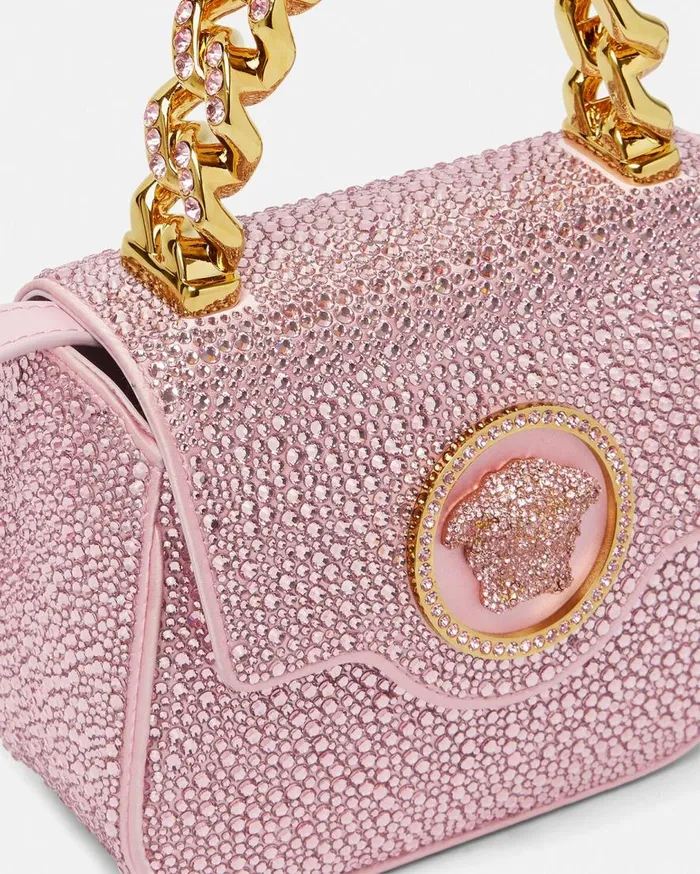 Versace Top Handle Crystal La Medusa Mini Bag Pink 8211 Women Versace Top Handle Crystal La Medusa Mini Bag Pink 8211 Women