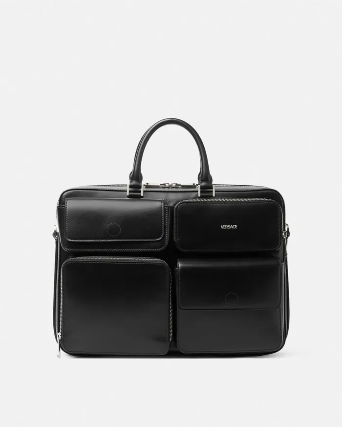 Versace Totes Cargo Computer Bag Blacksilver 8211 Men
