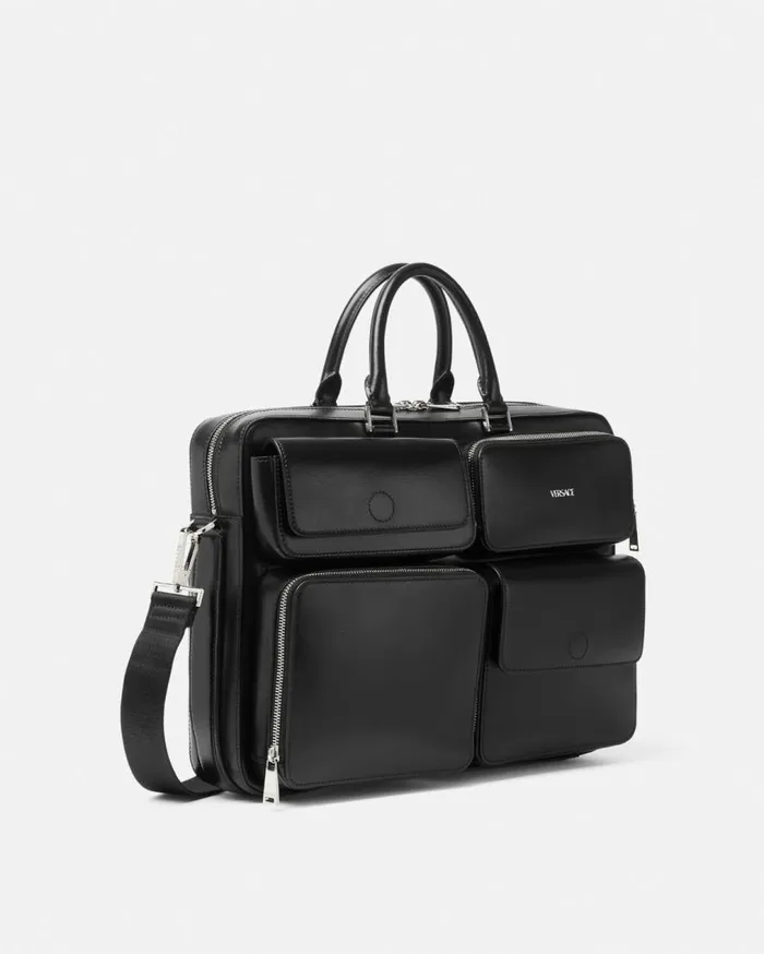 Versace Totes Cargo Computer Bag Blacksilver 8211 Men Versace Totes Cargo Computer Bag Blacksilver 8211 Men