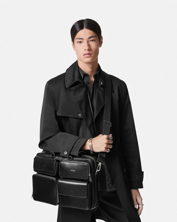 Versace Totes Cargo Computer Bag Blacksilver 8211 Men Versace Totes Cargo Computer Bag Blacksilver 8211 Men