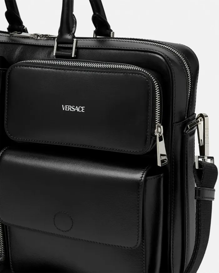 Versace Totes Cargo Computer Bag Blacksilver 8211 Men Versace Totes Cargo Computer Bag Blacksilver 8211 Men