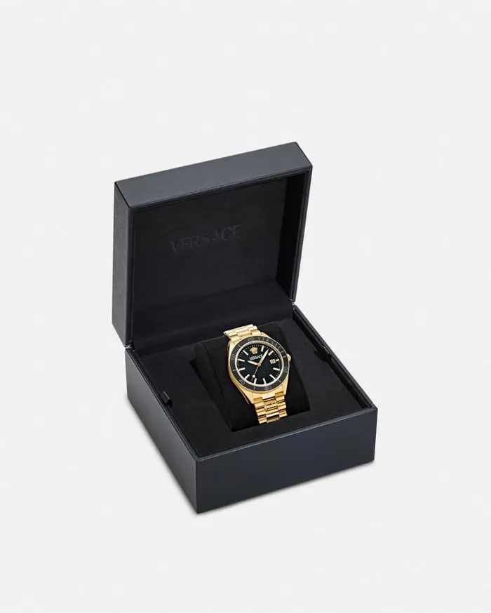 Versace Watches VDome Watch Blackgold 8211 Men Versace Watches VDome Watch Blackgold 8211 Men