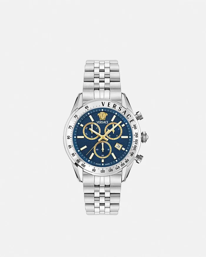 Versace Watches Versace Chrono Master Watch Bluesilver 8211 Men