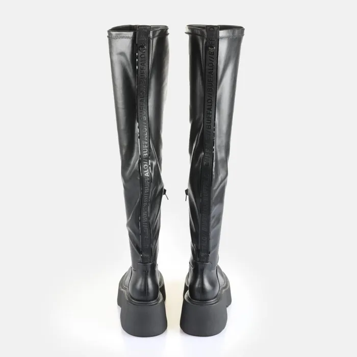 Vicious Stretch Overknee Black Buffalo Boots and AnkleBoots