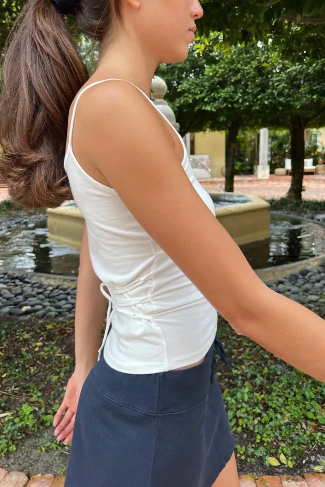 Victoria Tank Natural White Women Brandy Melville Tops
