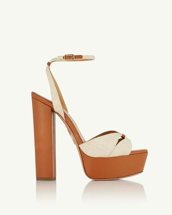 Villette Sandal Plateau 140 Brown Women Aquazzura Platforms Villette Sandal Plateau 140 Brown Women Aquazzura Platforms