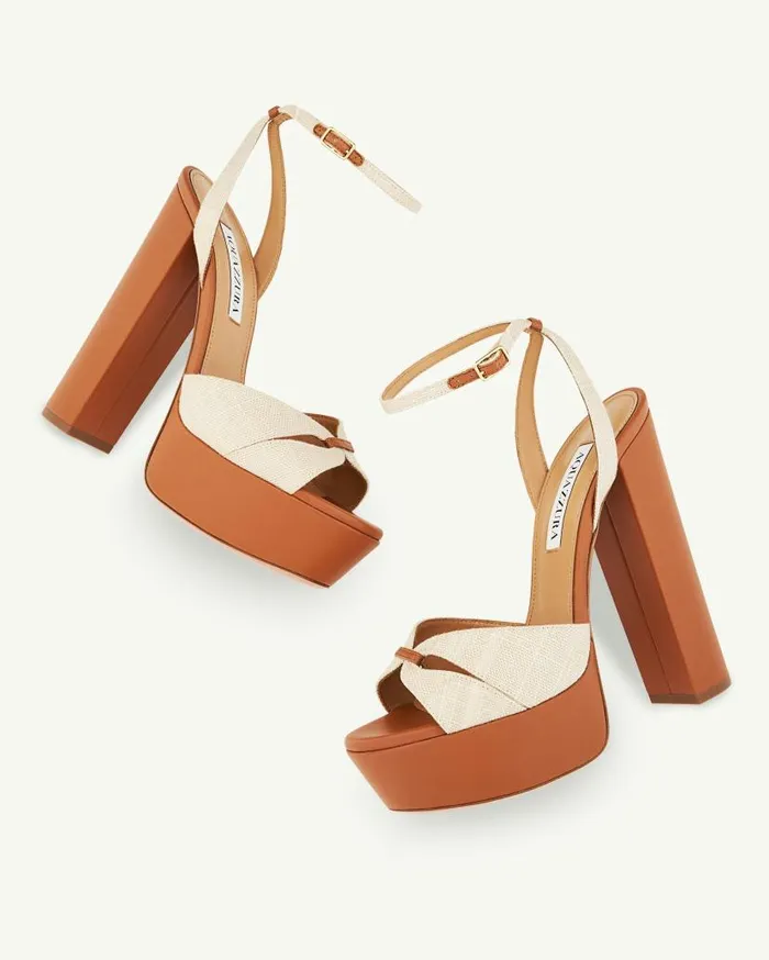Villette Sandal Plateau 140 Brown Women Aquazzura Platforms Villette Sandal Plateau 140 Brown Women Aquazzura Platforms