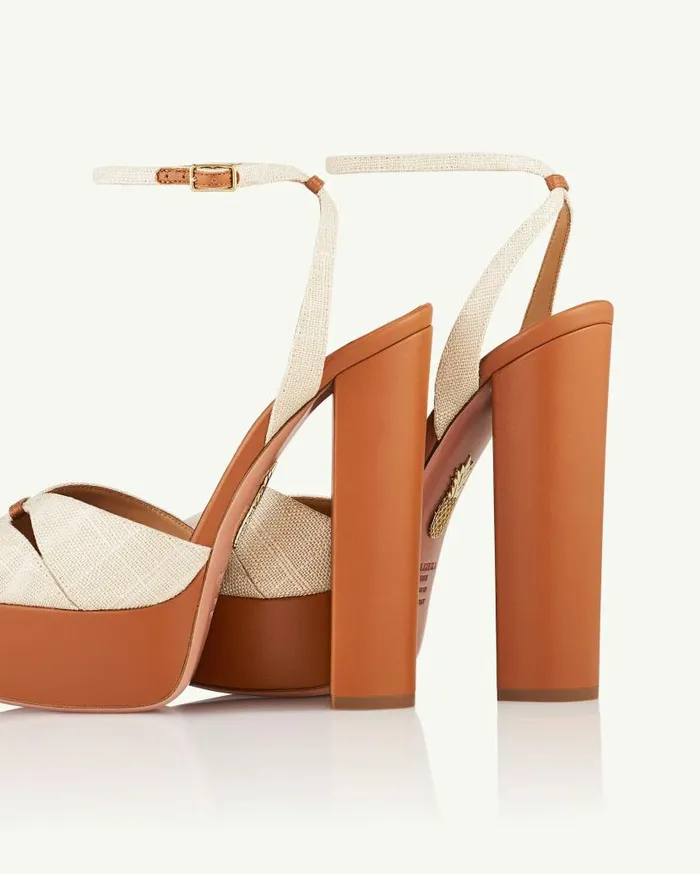 Villette Sandal Plateau 140 Brown Women Aquazzura Platforms Villette Sandal Plateau 140 Brown Women Aquazzura Platforms