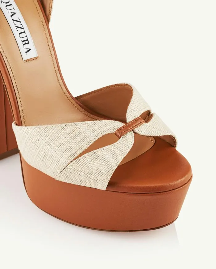 Villette Sandal Plateau 140 Brown Women Aquazzura Platforms Villette Sandal Plateau 140 Brown Women Aquazzura Platforms