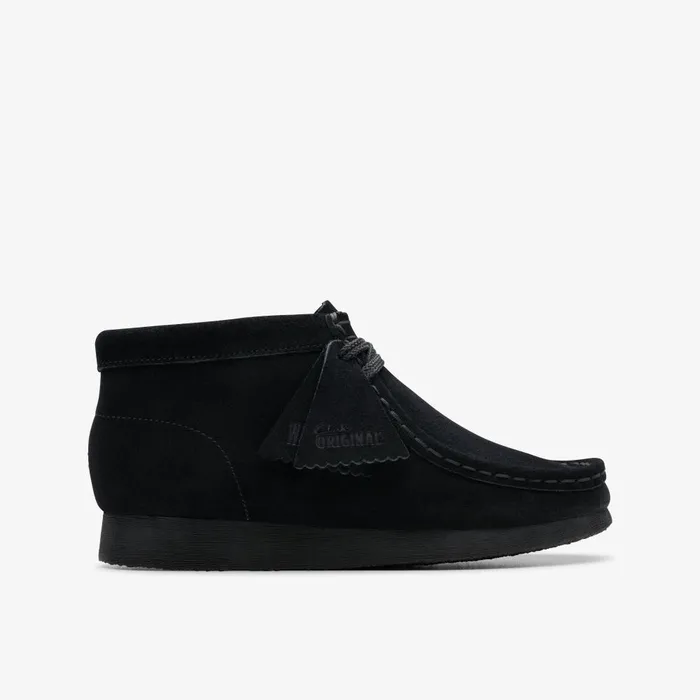 Wallabee Boot Older Black Suede Kids Clarks Originals