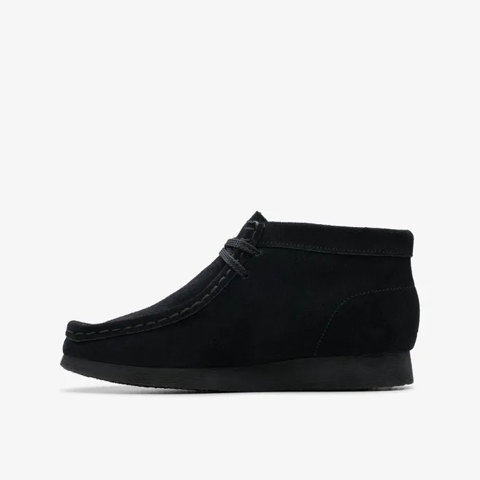 Wallabee Boot Older Black Suede Kids Clarks Originals