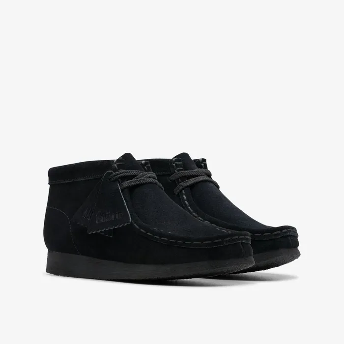 Wallabee Boot Older Black Suede Kids Clarks Originals