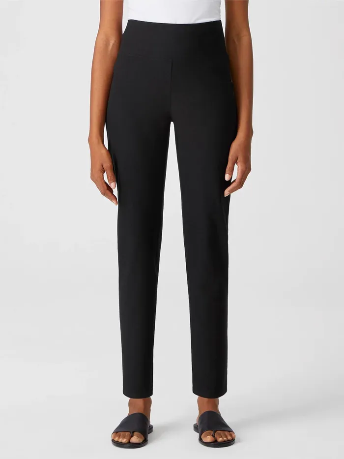 Washable Stretch Crepe High Waisted Pant Black Women Eileen Fisher Pants Shorts and Jumpsuits