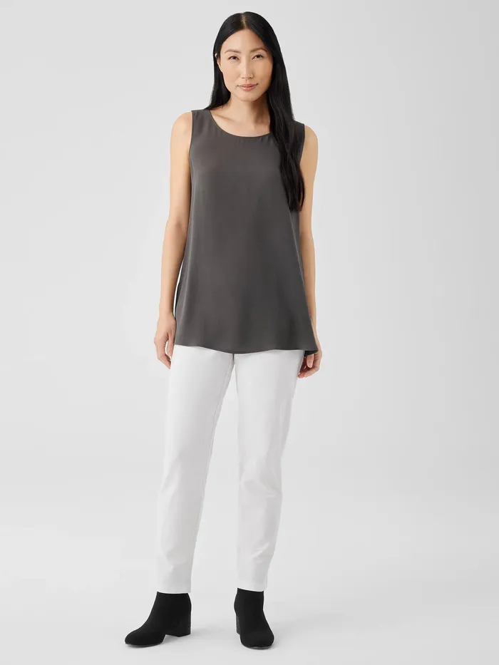 Washable Stretch Crepe Pant White Women Eileen Fisher Sweaters and Cardigans