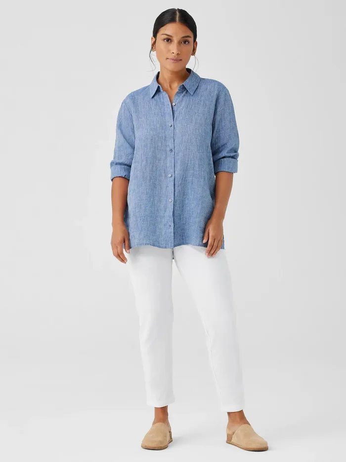 Washable Stretch Crepe Pant White Women Eileen Fisher Sweaters and Cardigans