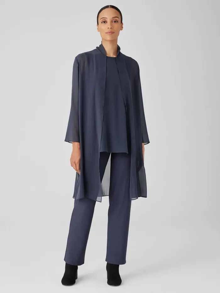 Washable Stretch Crepe Straight Pant Ocean Women Eileen Fisher Pants Shorts and Jumpsuits