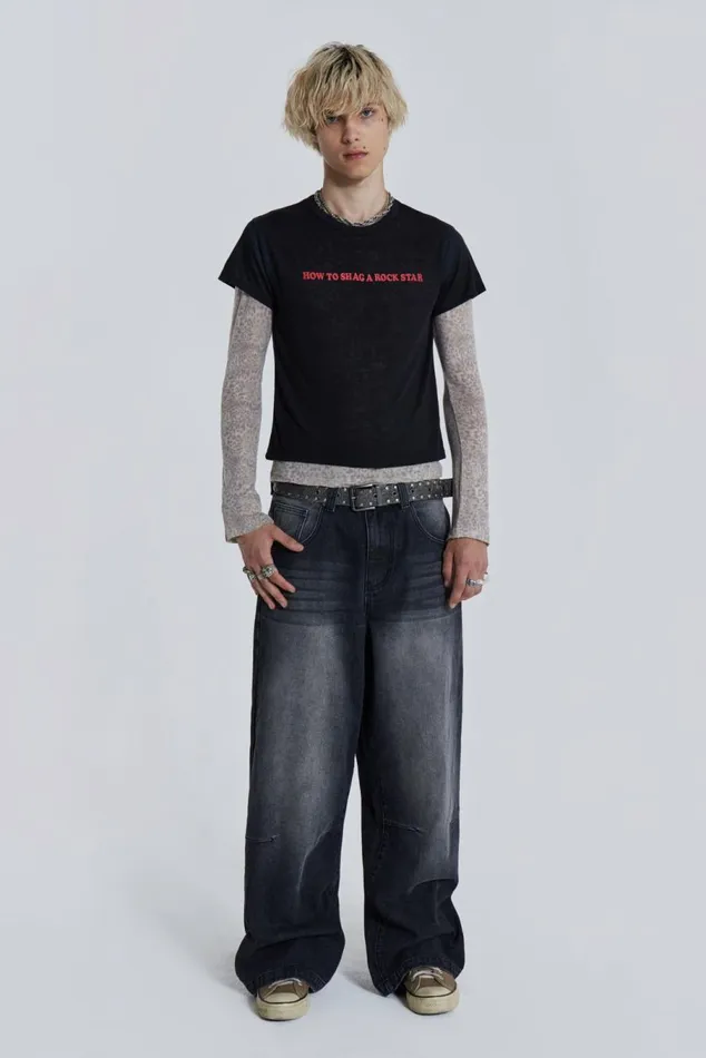 Washed Black Colossus Jeans Black WomenMen Jaded London Colossus Jeans